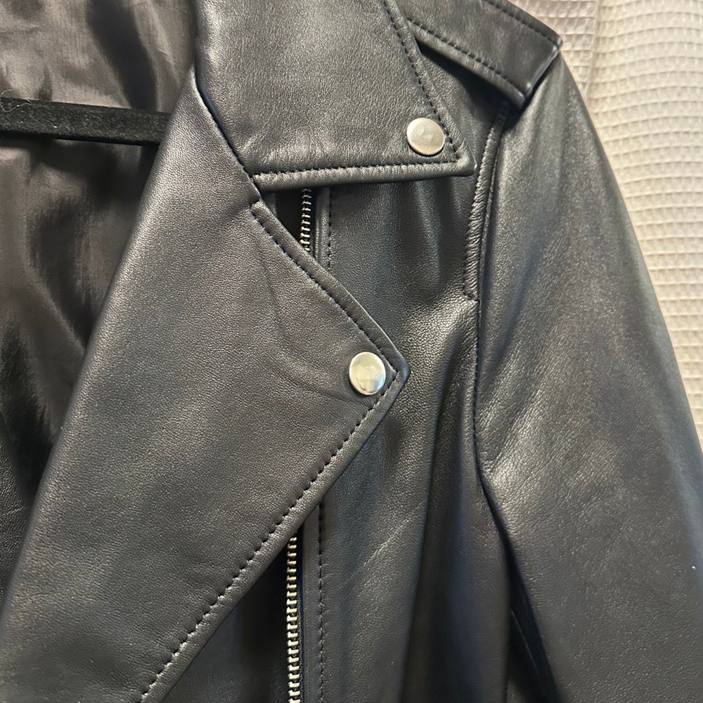 Black Leather Moto Jacket - Women's (Quince + new hardware) - Medium - Picture 4 of 4